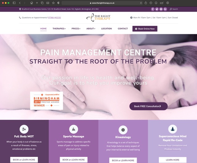 The Right Therapy Website